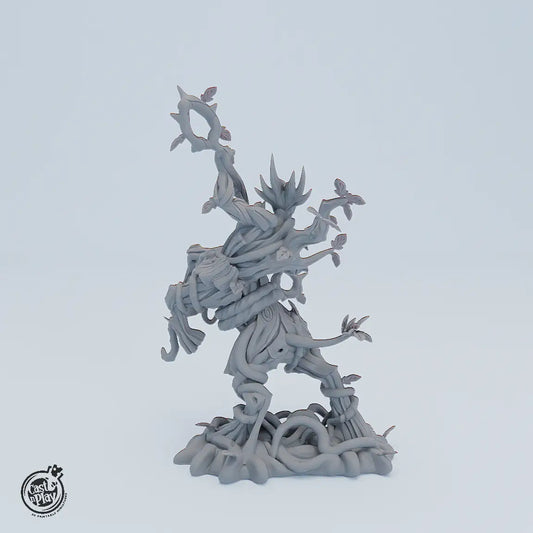 Fantasy Resin Miniatur Valk Oakenroamer – detailreiche Naturgeist-Figur mit Ranken und Stab, ideal für Tabletop und Rollenspiele