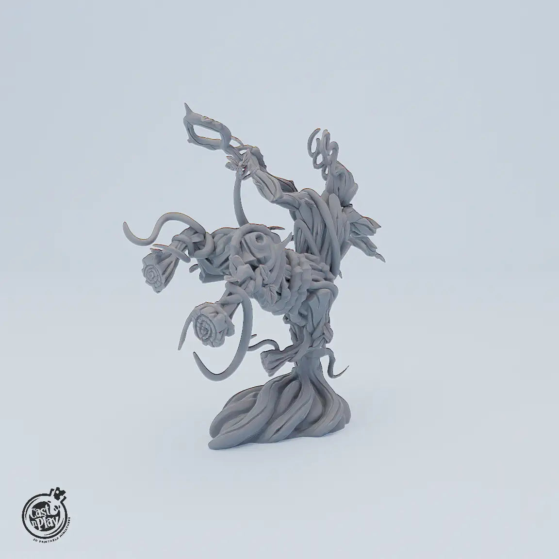Fantasy Resin Miniatur Valk Oakenroamer – detailreiche Naturgeist-Figur mit Ranken und Stab, ideal für Tabletop und Rollenspiele