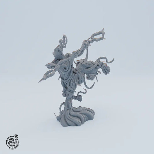 Fantasy Resin Miniatur Valk Oakenroamer – detailreiche Naturgeist-Figur mit Ranken und Stab, ideal für Tabletop und Rollenspiele