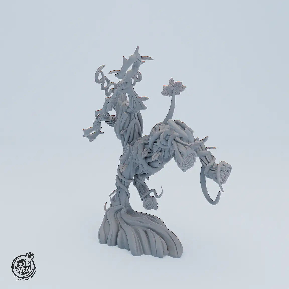 Fantasy Resin Miniatur Valk Oakenroamer – detailreiche Naturgeist-Figur mit Ranken und Stab, ideal für Tabletop und Rollenspiele