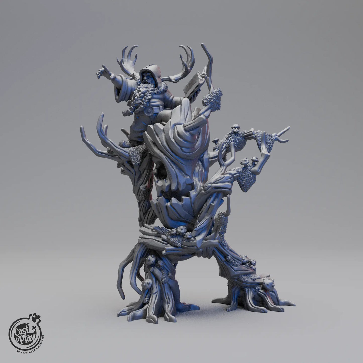 Produkt, druid Und treefolk, Droit sitzt auf Baum mit Buch in der Hand, Baum läuft wie ein Ent, Version 3
