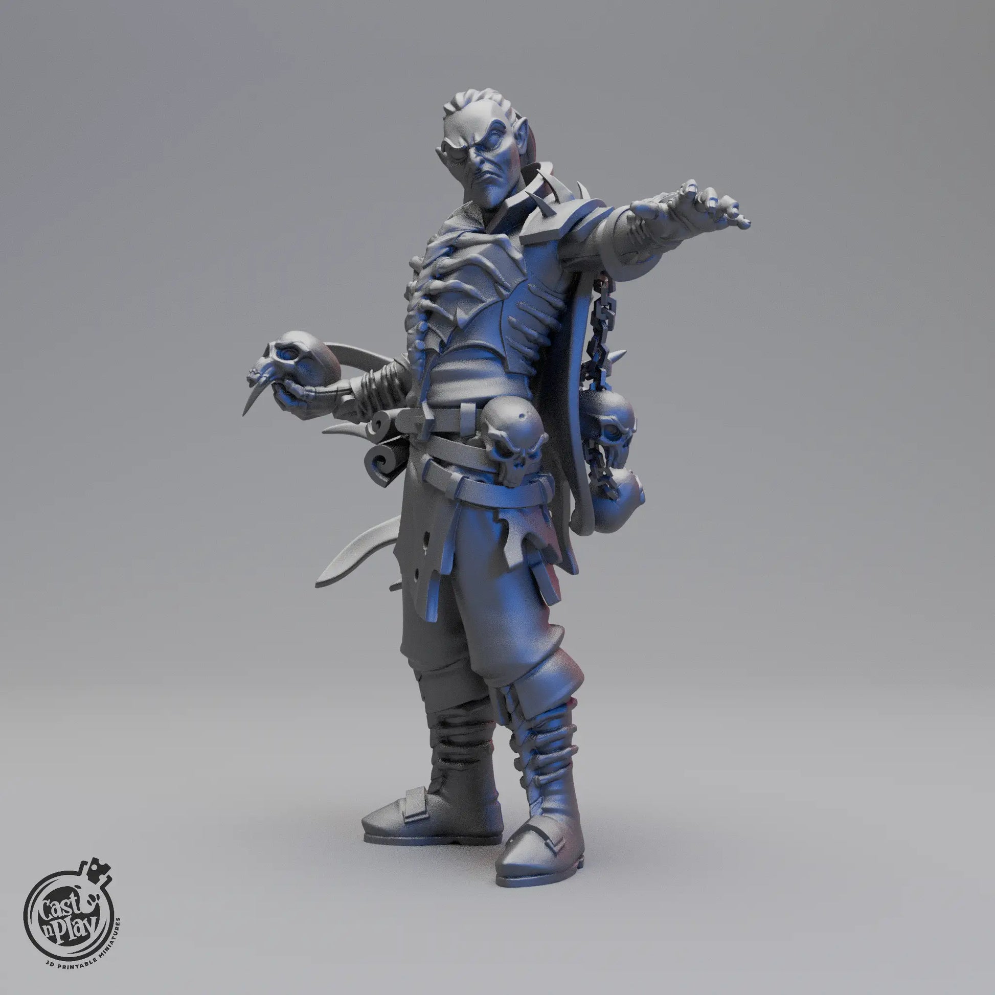 Produkt, menschlicher Warlock, stehend und zeigend auf jemandem, Version 2
