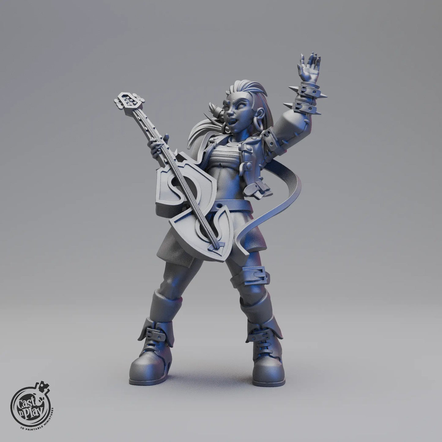 Produkt, bard, Feiern mit der Gitarre in der Hand, offenes Haar, Version 2
