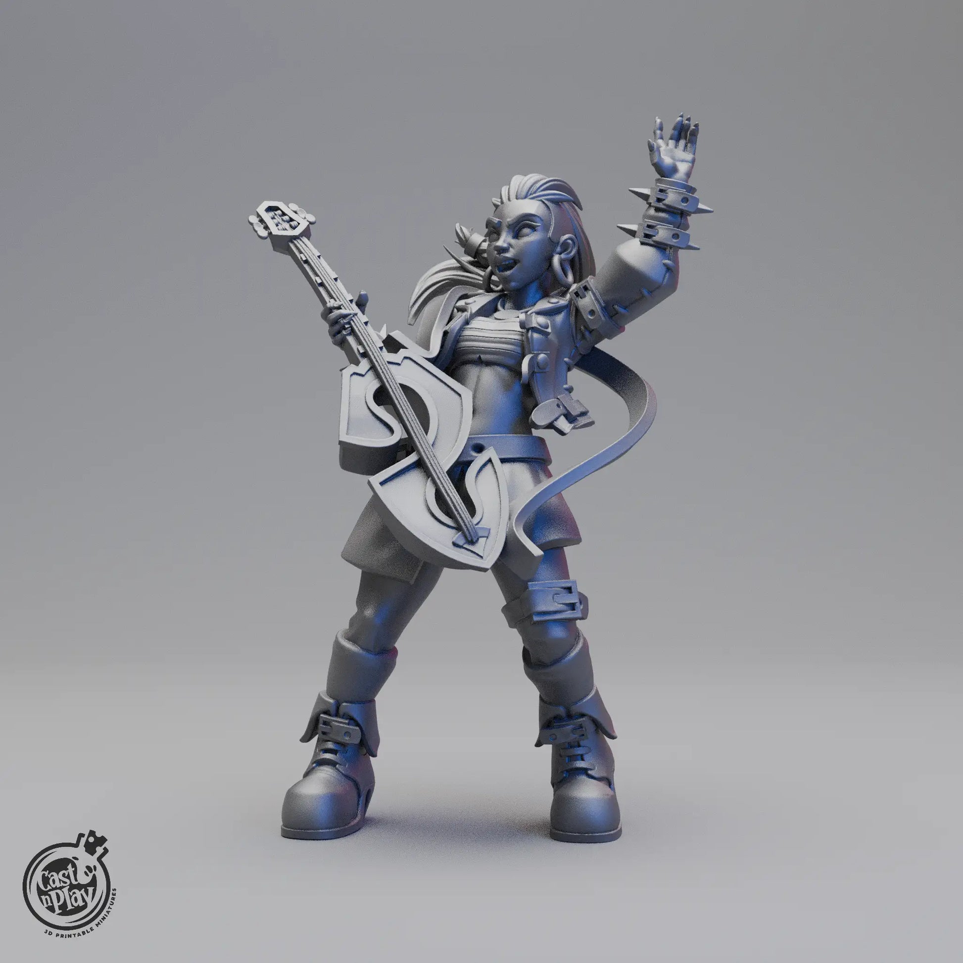 Produkt, bard, Feiern mit der Gitarre in der Hand, offenes Haar, Version 2