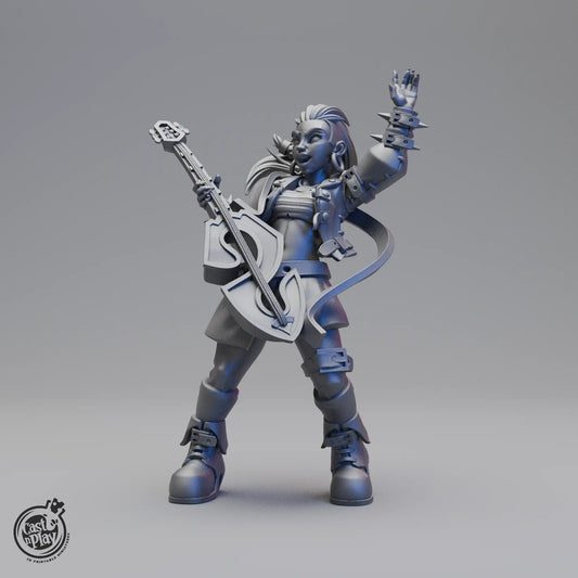 Produkt, bard, Feiern mit der Gitarre in der Hand, offenes Haar, Version 2