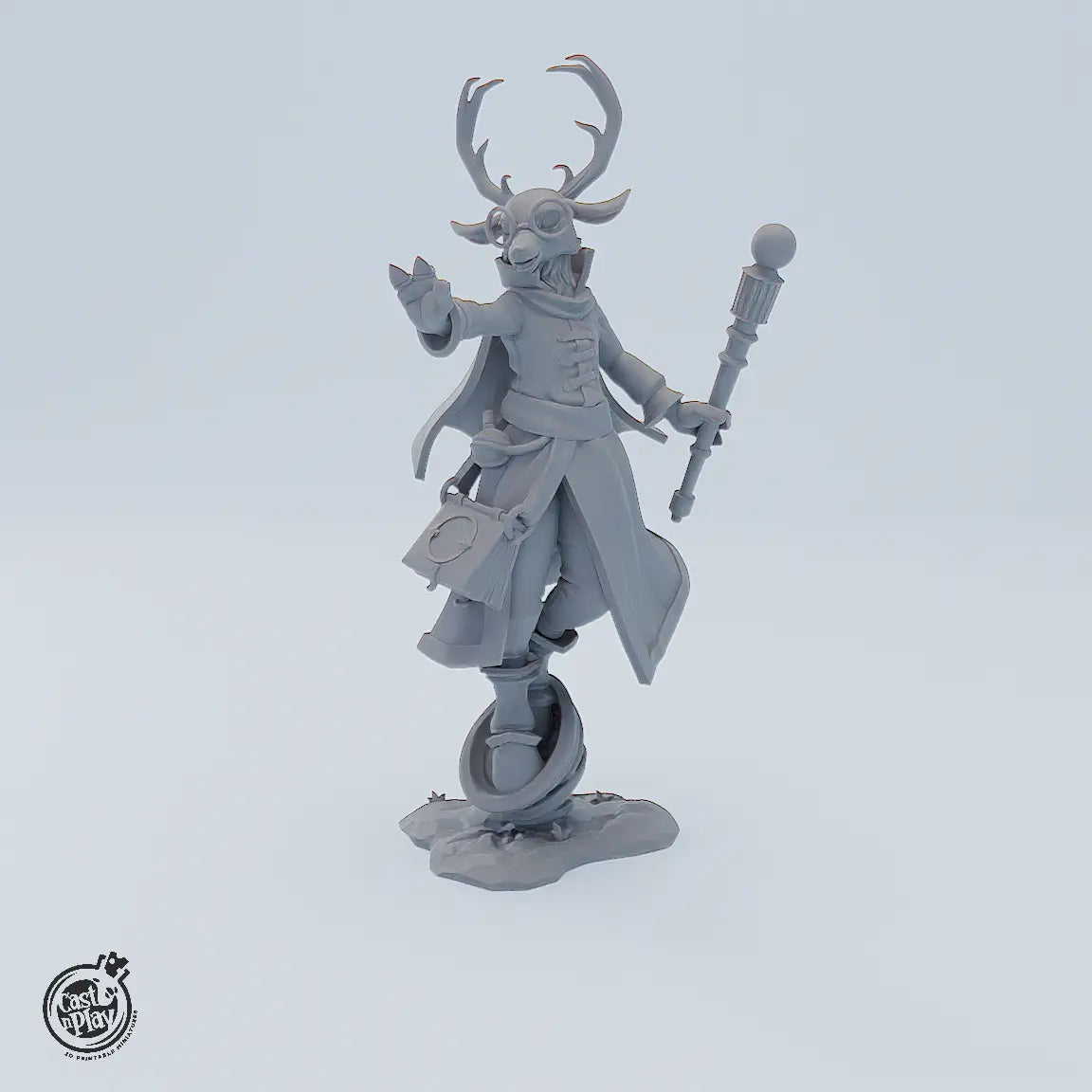 Miniaturenset Deerfolk Guardians – drei detailreiche Waldwesen: Wizard, Paladin und Druid mit Waffen und Zauberstab für Tabletop-Spiele