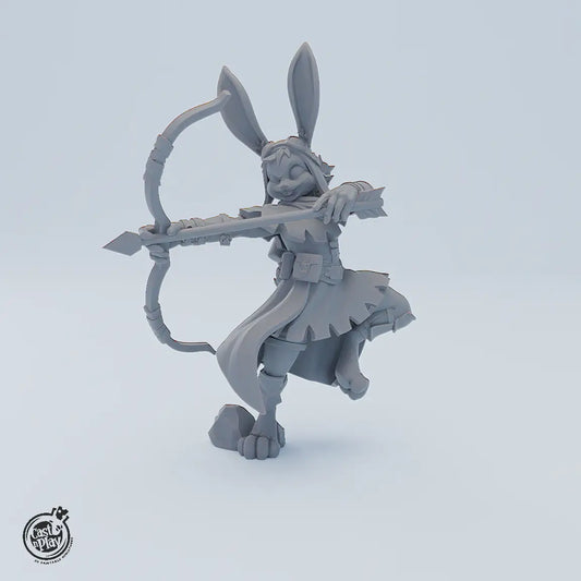 Miniaturenset Rabbitfolk Wardens – drei Hasencharaktere: Archer, Cleric und Monk als detaillierte Tabletop-Miniaturen für D&D und Fantasy-Rollenspiele