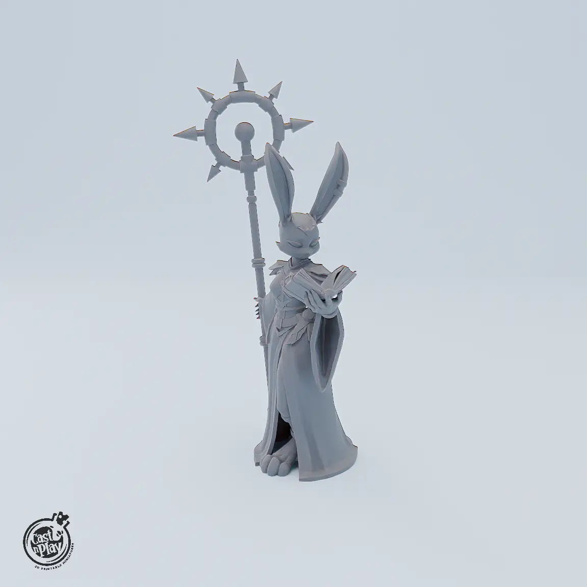 Miniaturenset Rabbitfolk Wardens – drei Hasencharaktere: Archer, Cleric und Monk als detaillierte Tabletop-Miniaturen für D&D und Fantasy-Rollenspiele