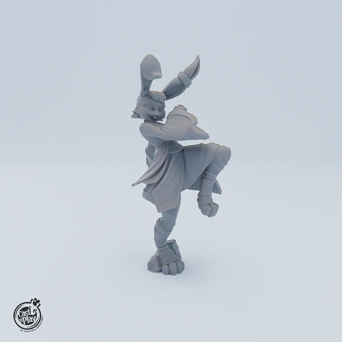 Miniaturenset Rabbitfolk Wardens – drei Hasencharaktere: Archer, Cleric und Monk als detaillierte Tabletop-Miniaturen für D&D und Fantasy-Rollenspiele
