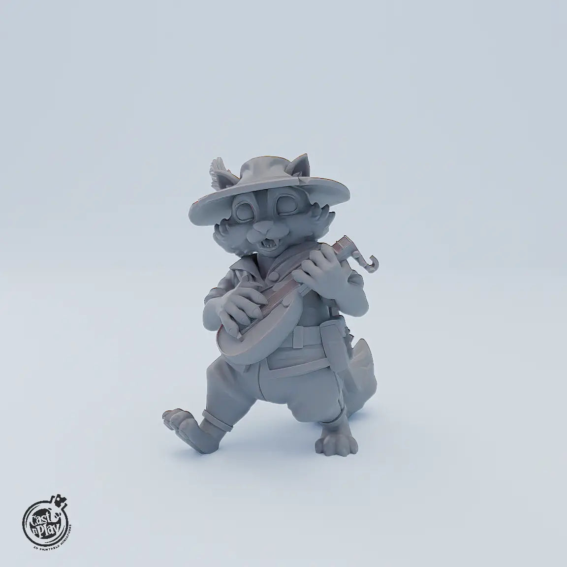Miniaturenset Burrower Heroes – drei tierische Charaktere: Racoon Bard, Badger Barbarian und Racoon Farmer für Tabletop-Spiele und Fantasy-Rollenspiele